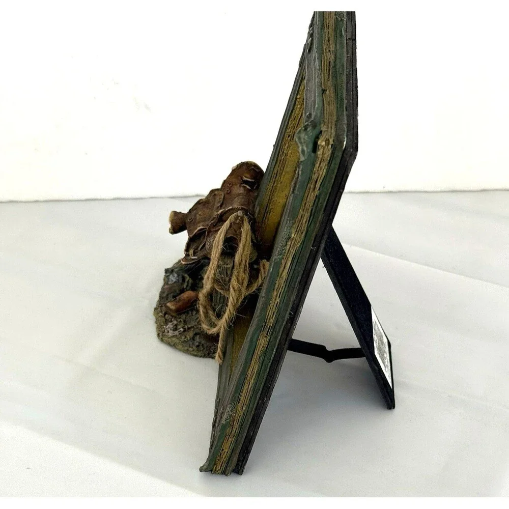 Saddle 3D Picture Frame Cowboy Western Easel 4 X 6” SS Sarna Horse Ranch Vtg 90s